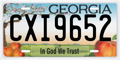 GA license plate CXI9652