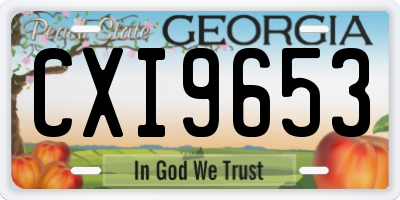 GA license plate CXI9653