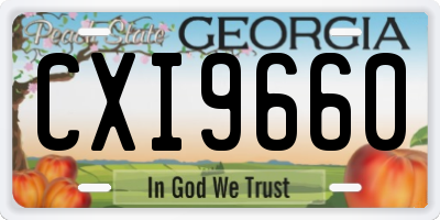 GA license plate CXI9660