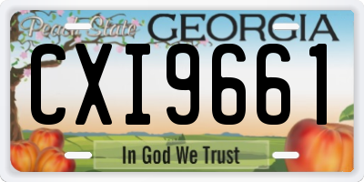 GA license plate CXI9661