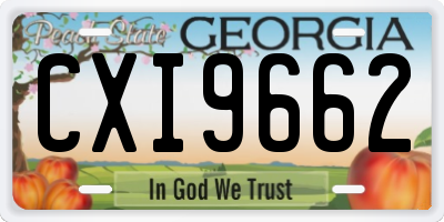 GA license plate CXI9662