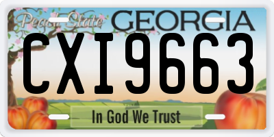 GA license plate CXI9663