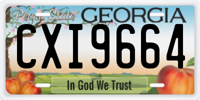 GA license plate CXI9664