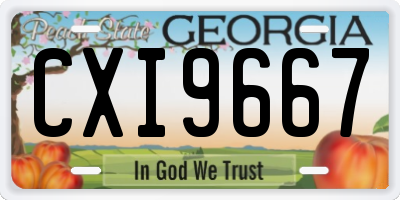 GA license plate CXI9667