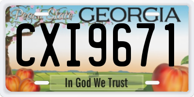 GA license plate CXI9671