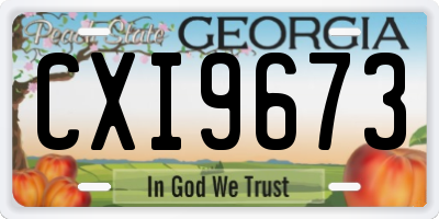 GA license plate CXI9673