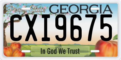 GA license plate CXI9675