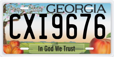 GA license plate CXI9676