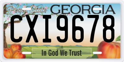 GA license plate CXI9678