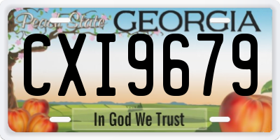 GA license plate CXI9679