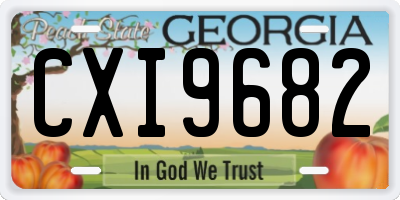 GA license plate CXI9682