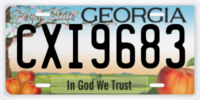 GA license plate CXI9683