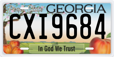 GA license plate CXI9684