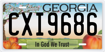 GA license plate CXI9686