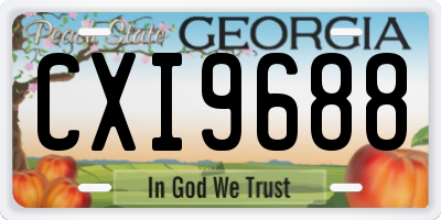 GA license plate CXI9688