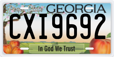GA license plate CXI9692