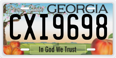 GA license plate CXI9698