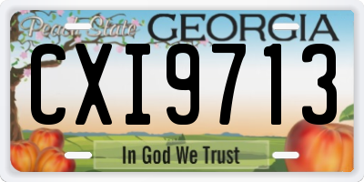 GA license plate CXI9713