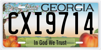 GA license plate CXI9714