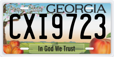GA license plate CXI9723