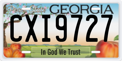 GA license plate CXI9727
