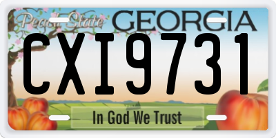 GA license plate CXI9731