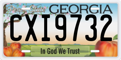 GA license plate CXI9732