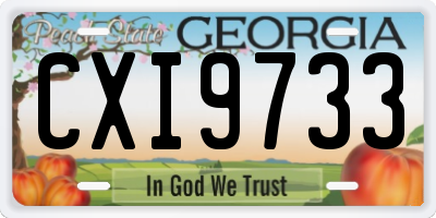 GA license plate CXI9733