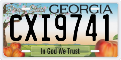 GA license plate CXI9741