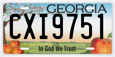 GA license plate CXI9751