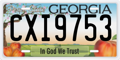 GA license plate CXI9753