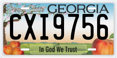 GA license plate CXI9756