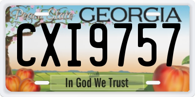 GA license plate CXI9757