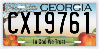 GA license plate CXI9761