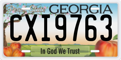 GA license plate CXI9763