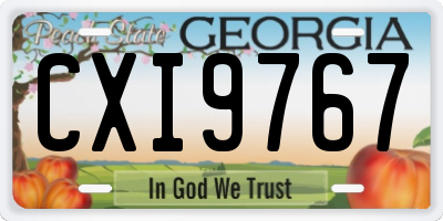 GA license plate CXI9767