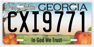 GA license plate CXI9771