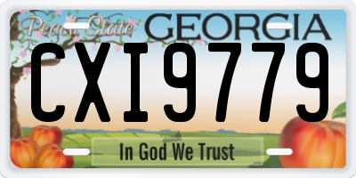 GA license plate CXI9779
