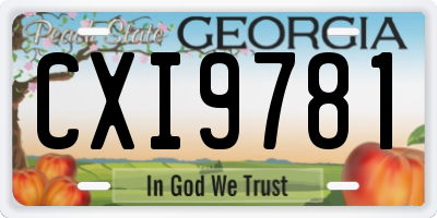 GA license plate CXI9781
