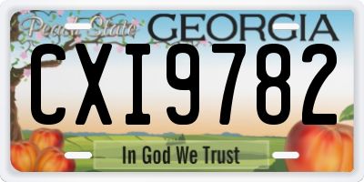 GA license plate CXI9782