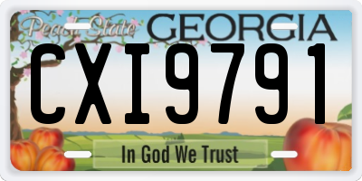 GA license plate CXI9791