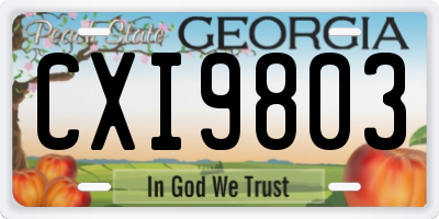 GA license plate CXI9803
