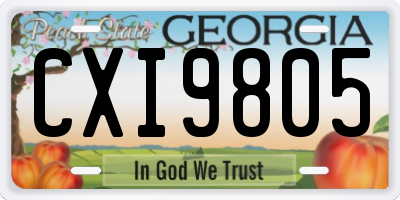 GA license plate CXI9805