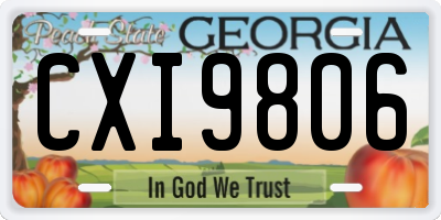 GA license plate CXI9806