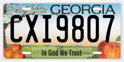 GA license plate CXI9807