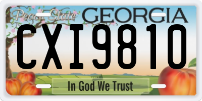 GA license plate CXI9810
