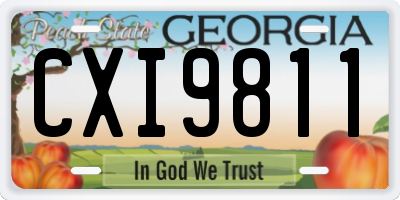 GA license plate CXI9811