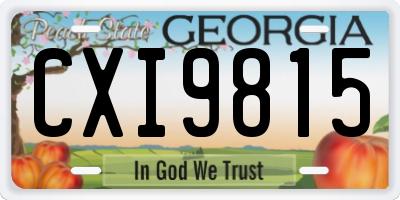 GA license plate CXI9815