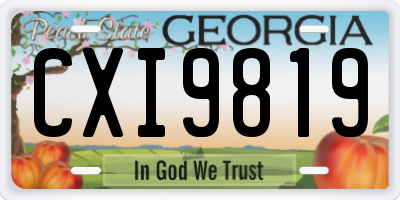 GA license plate CXI9819
