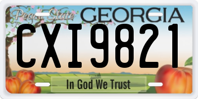 GA license plate CXI9821